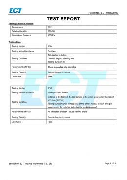 Сертификат за ТЕСТВАНЕ EK IP66